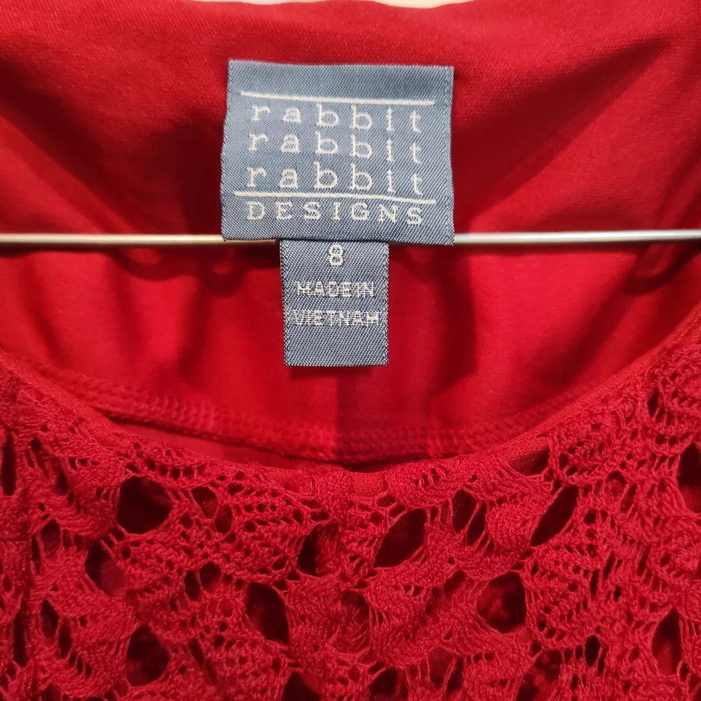 Rabbit Rabbit Rabbit Red Crochet Midi Dress - Picture 4 of 11